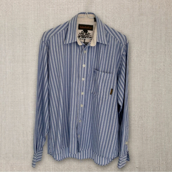 Mens Timberland Striped Button Up Long Sleeve/Dress Shirt - Picture 1 of 4